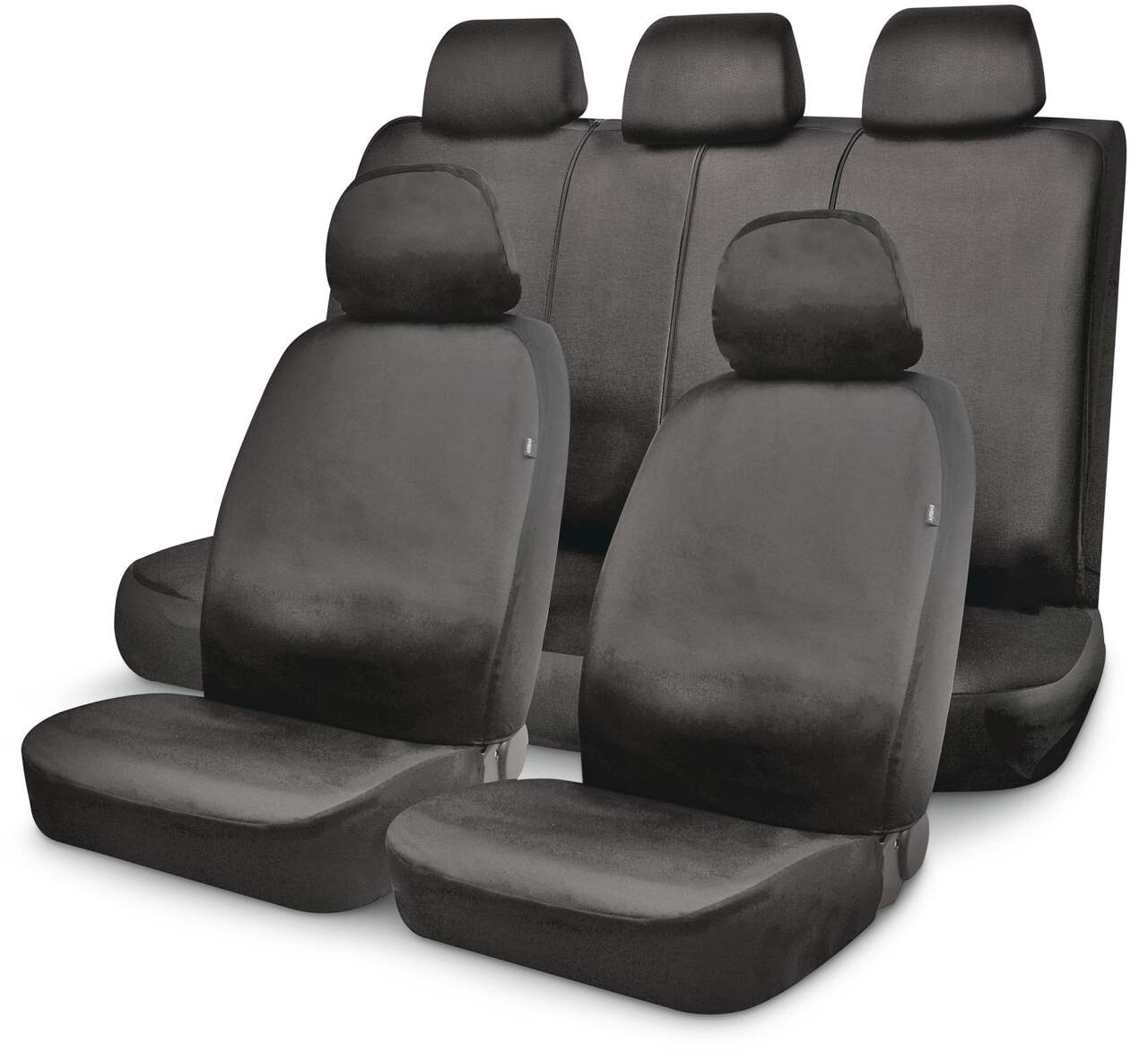 AutoTrends Truck Heavy Duty Seat & Headrest Cover Set for Back Bench Seat,  Black