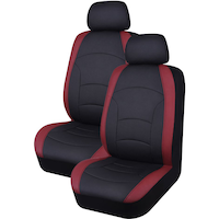 AutoTrends Low Back Faux Leather Seat Cover, Assorted Colours, 2-pk Front_Angled_Left