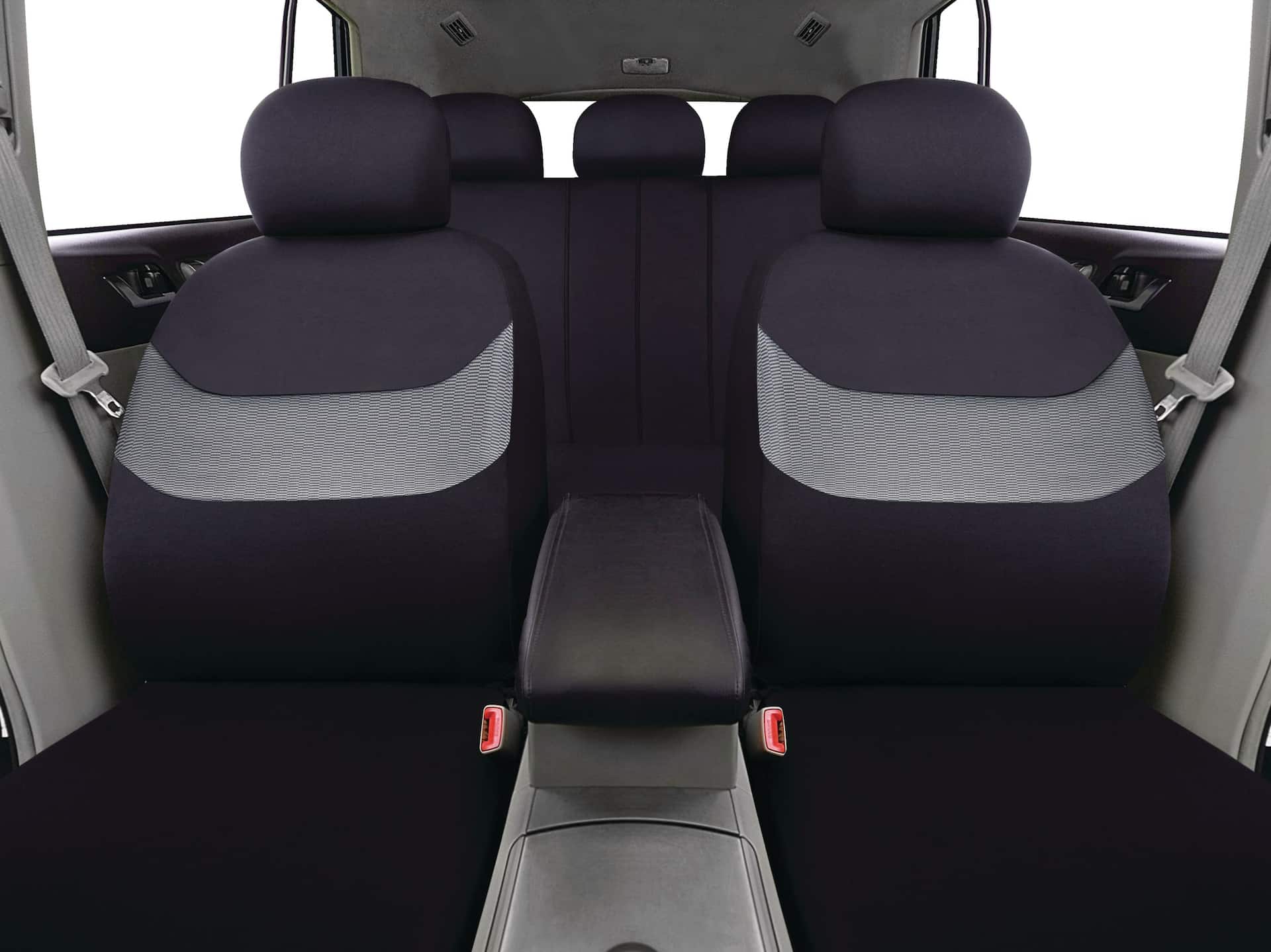 AutoTrends Seat Cover Set for Back Bench Seat, Black & Grey