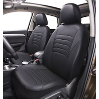 AutoTrends Carbon Fibre Seat Covers, Black, 2-pk Front_Angled_Left