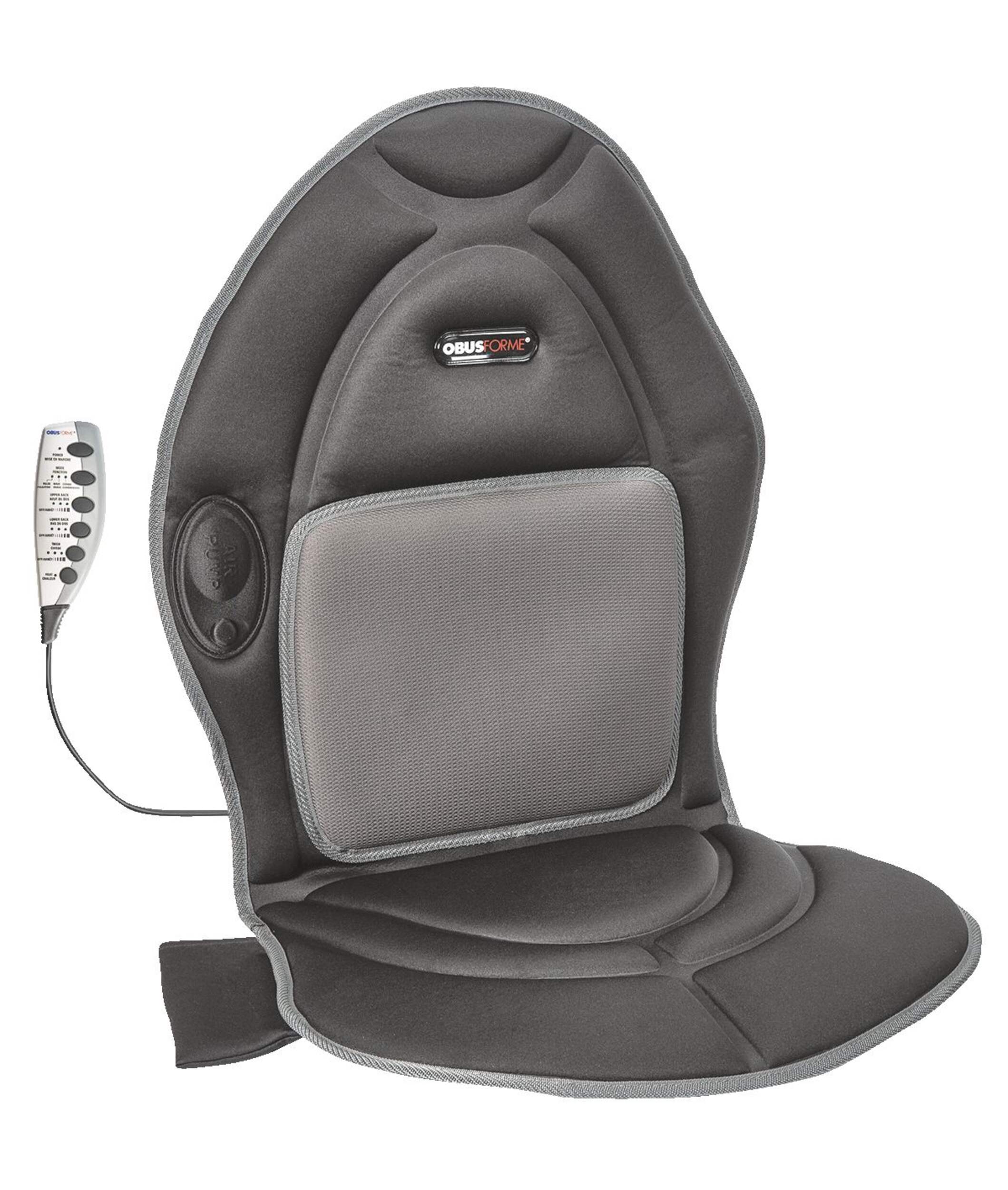 Coussin de massage lombaire confort personnalisé ObusForme avec suppport lombaire Front_Angled_Right