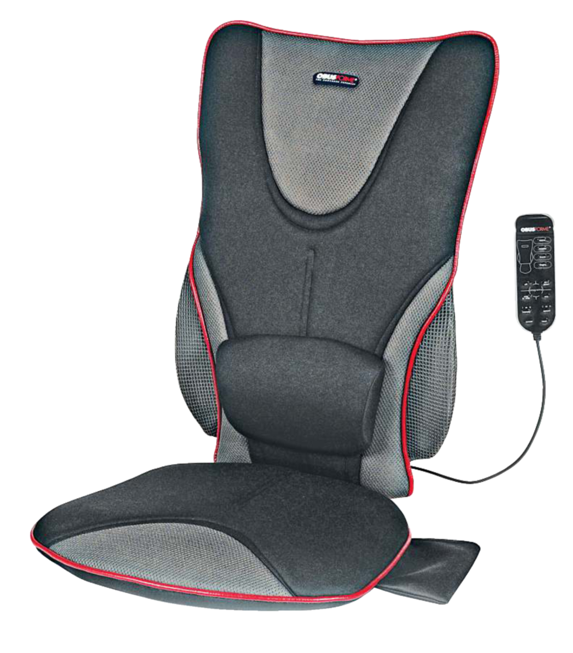 ObusForme© Back Support Massage Full Back & Seat Heated Cushion with Lumbar  Support