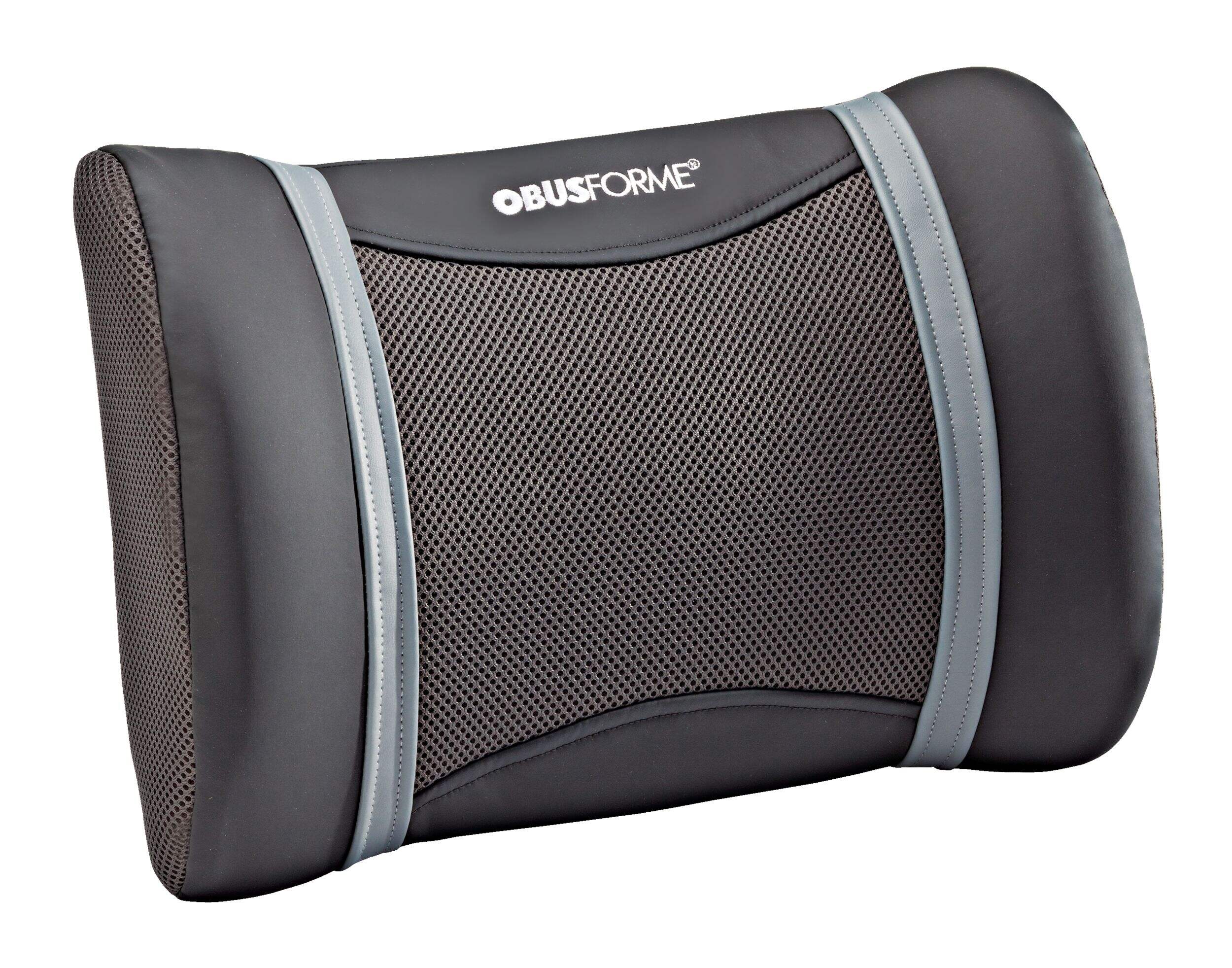 ObusForme© Side to Side Lumbar Lower Back Support Cushion with Massage Front_Angled_Right