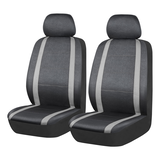 AutoTrends Core Sport Polyester Seat Cover, Grey & Black, 2-pk Front_Three_Fourths_Angled_Left