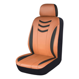 Housse de siège sport de luxe AutoTrends, similicuir, luxe, havane/noir Front_Three_Fourths_Angled_Left