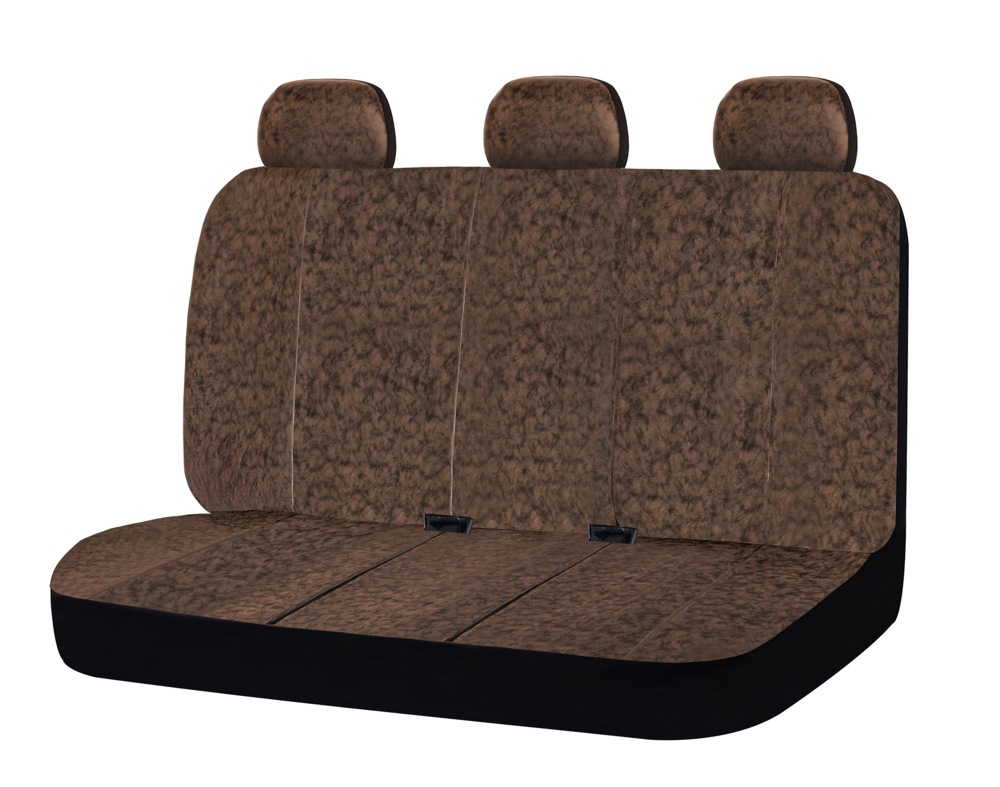 AutoTrends Leatherette Faux Leather Truck Bench Seat Cover, Brown