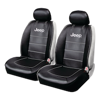 Jeep Sideless Vinyl Seat Cover, Black, 2-pk Front_Angled_Left