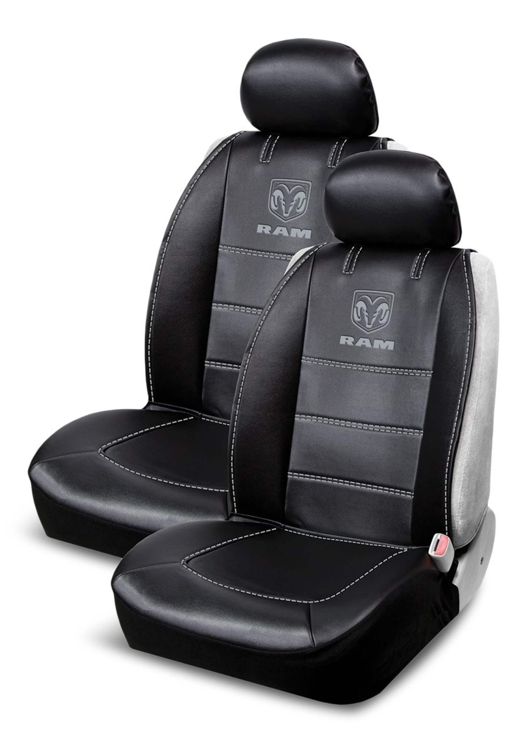 Plasticolor RAM Sideless Vinyl Seat Cover, Black, 2-pk Front_Angled_Left