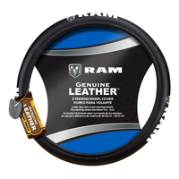 RAM Deluxe Genuine Leather Steering Wheel Cover, Black