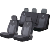 Housses de siège Browning Buckmark, chevrons pour banquette arrière, noir et gris Front_Angled_Left