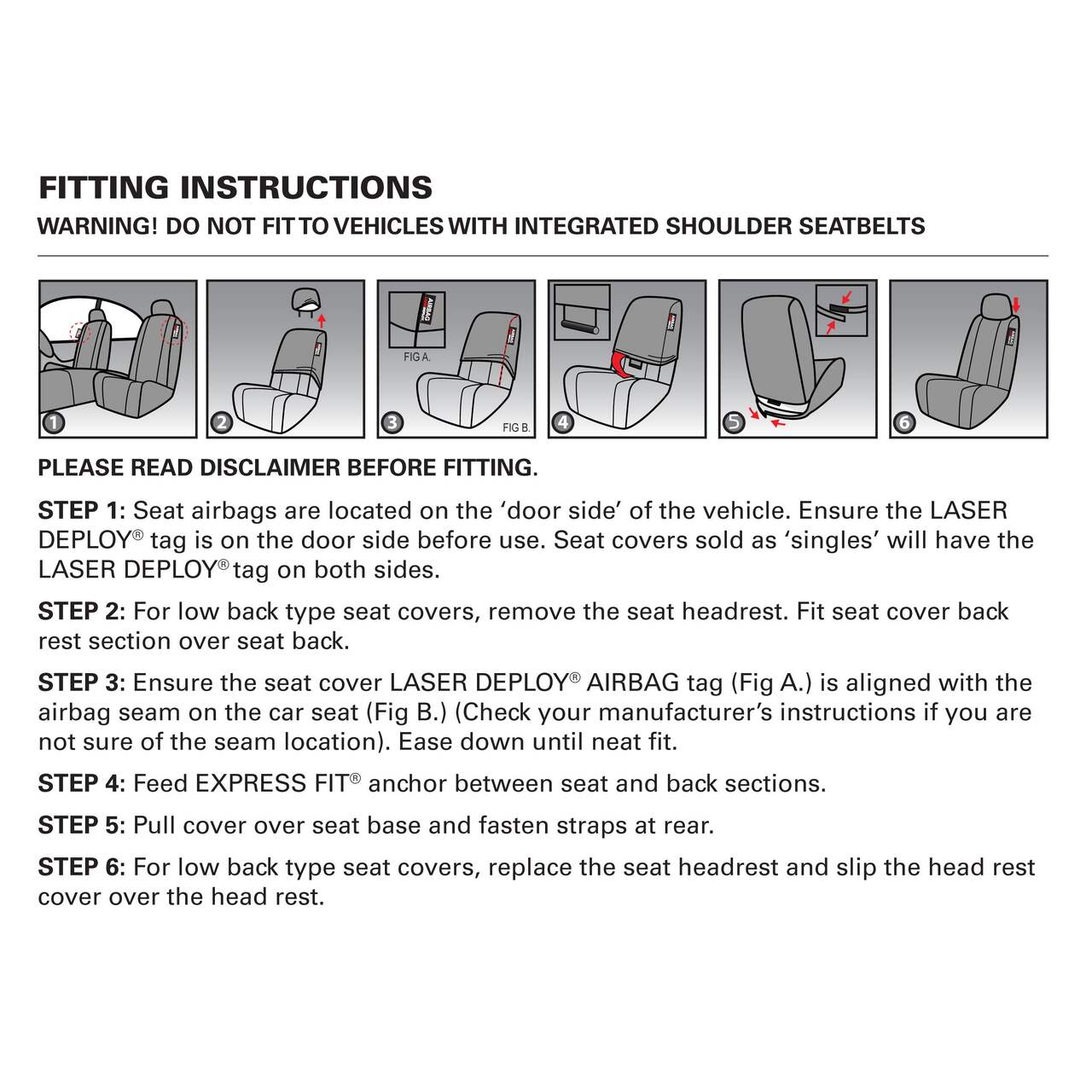Repco's Front Seat Covers Fitting Guide 