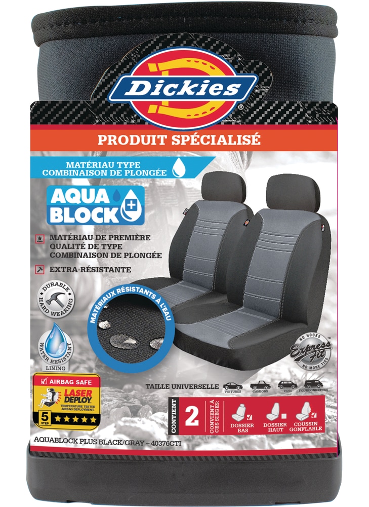 Housse de siège Dickies Aqua Block, étanche, noir, paq. 2 Canadian Tire