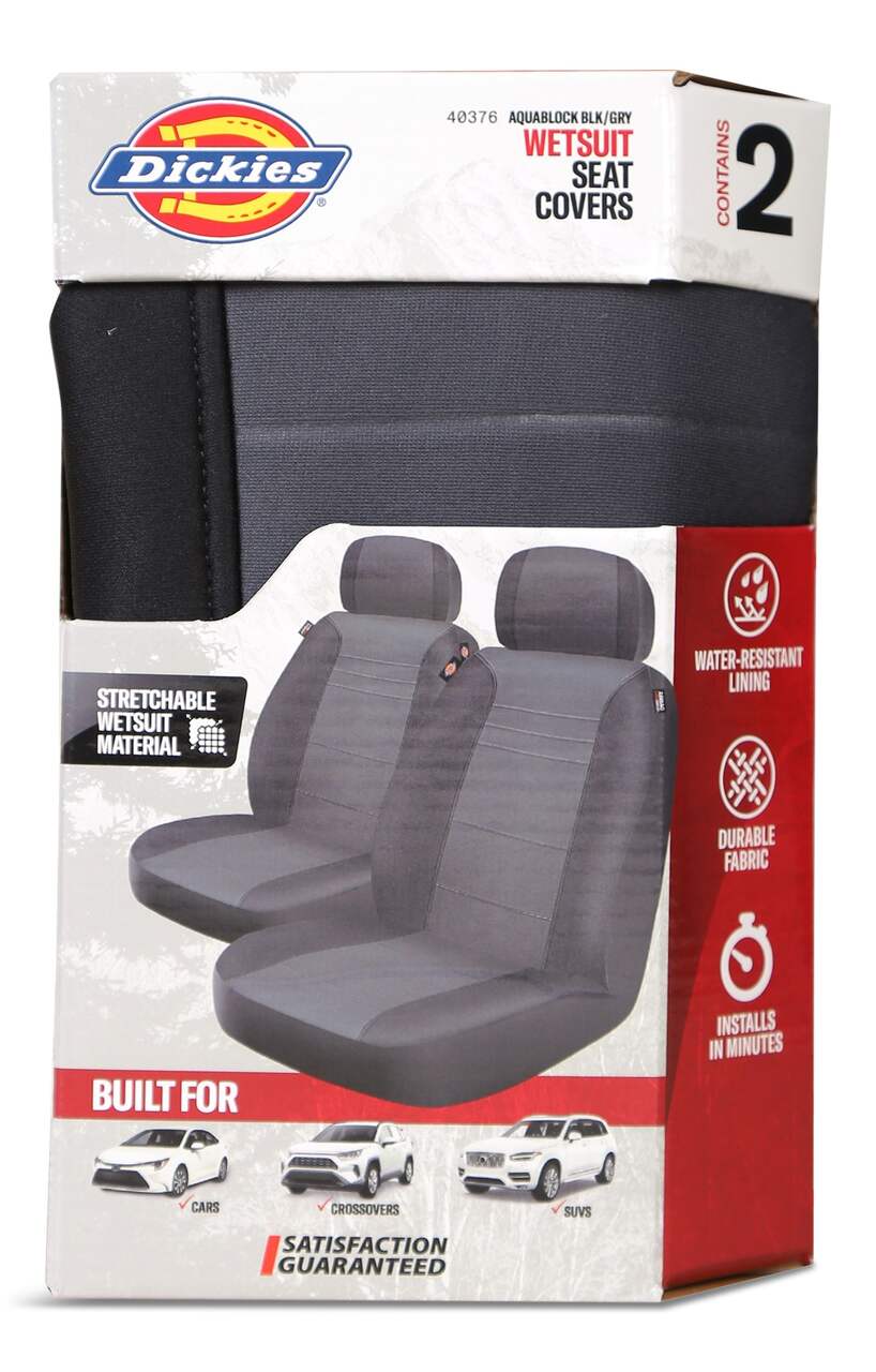 AutoTrends White Stripe Athletic Seat Cover & Steering Wheel Set