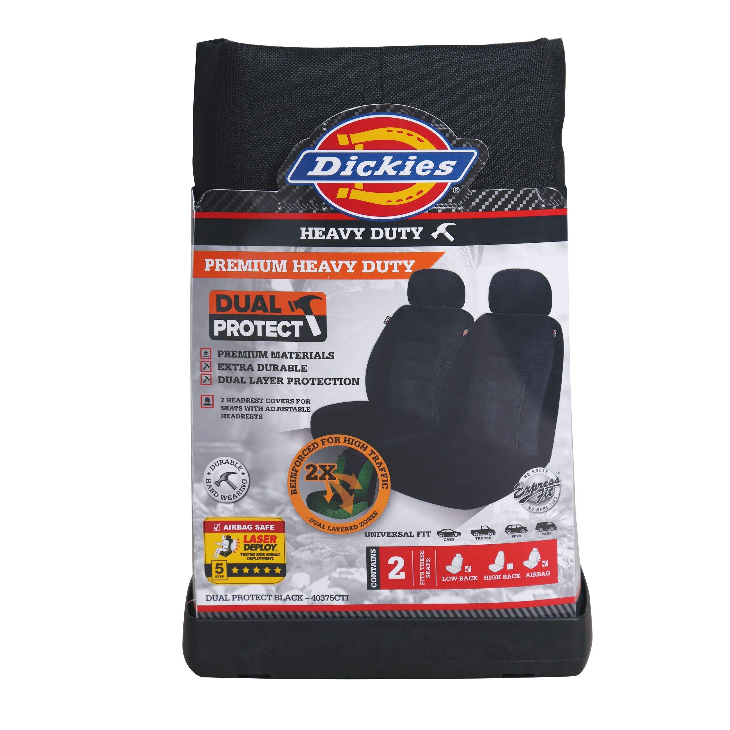 Dickies Heavy Duty Seat Cover Set, Black, 2pk Canadian Tire