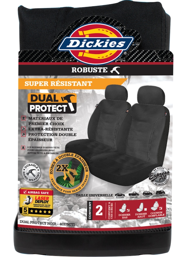 Dickies Heavy Duty Seat Cover Set, Black, 2pk Canadian Tire