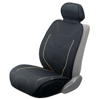Type S Rugged Weave Slip-On Water Resistant Seat Protector with Kevlar, Black Front_Three_Fourths_Angled_Left