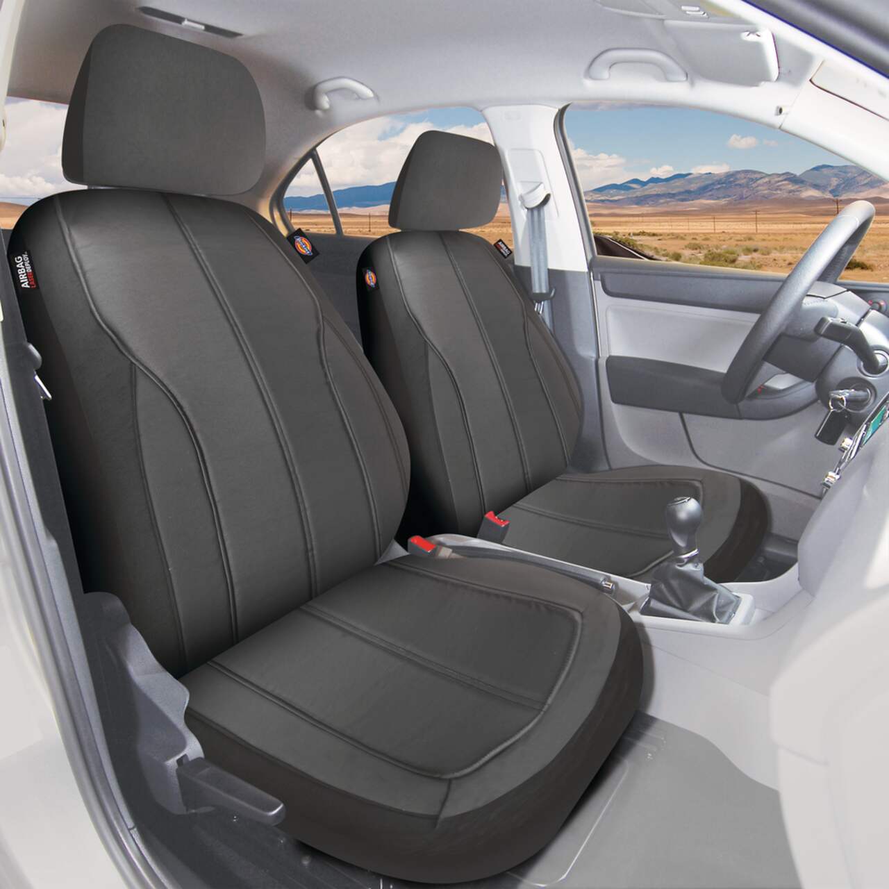Dickies Truck Heavy Duty Leatherette Seat Cover Black 2 pk