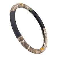 Browning Buckmark Branding Steering Wheel Cover with RealTree Edge Camo, Brown Front_Three_Fourths_Angled_Right