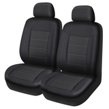 AutoTrends Embossed Car Seat Cover, Black, 2-pk Front_Three_Fourths_Angled_Left