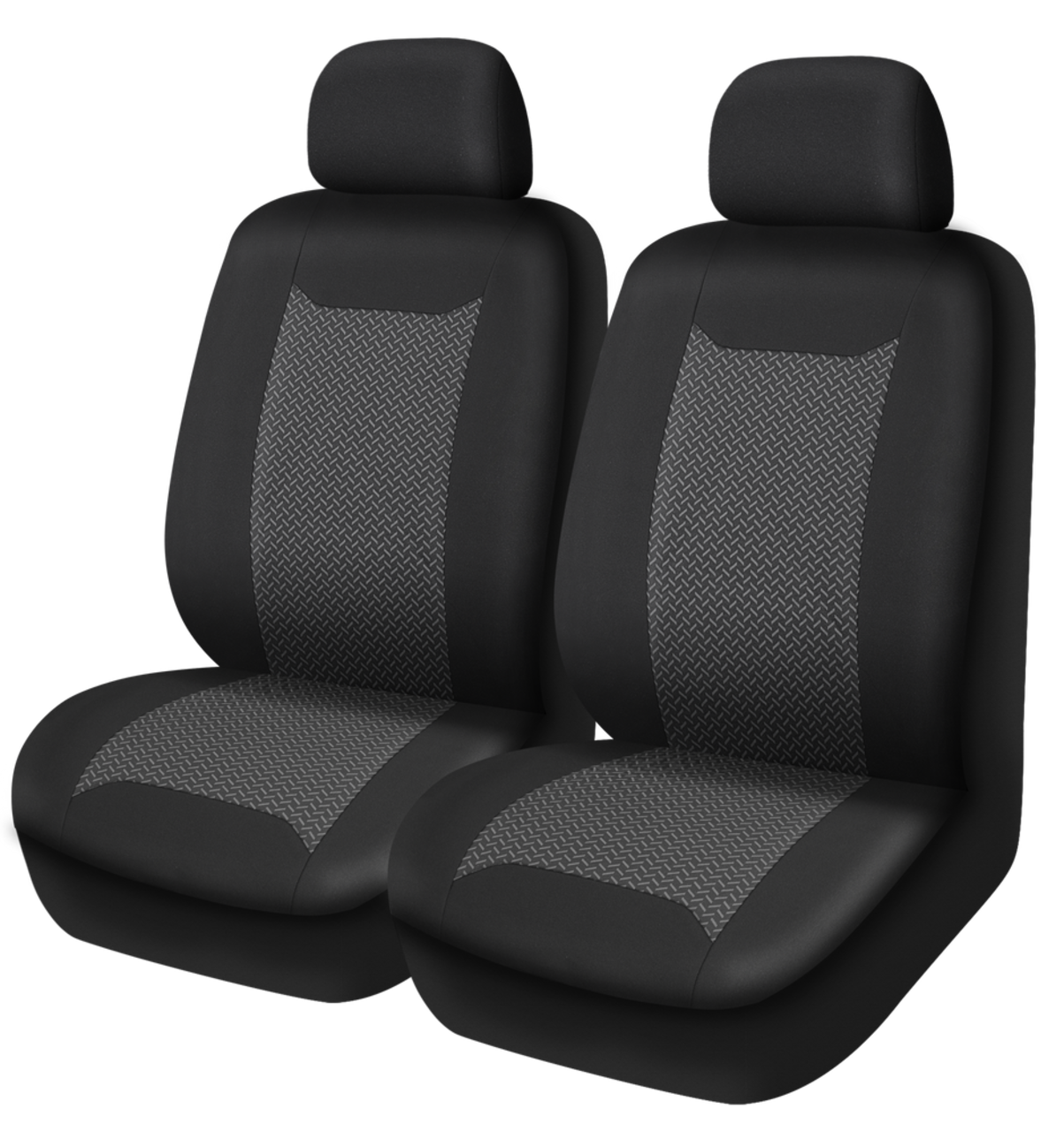 AutoTrends Track Car Seat Cover, Black & Grey, 2-pk