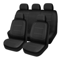AutoTrends Water-Resistant Seat Cover Set for Back Bench Seat, Black, 3-pk