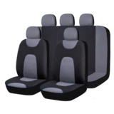 Housses de siège 2 tons AutoTrends pour banquette arrière, noir et gris, paq. 3 Front_Three_Fourths_Angled_Left