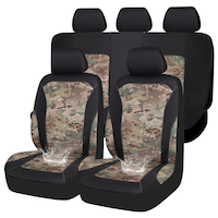 AutoTrends Durable Camouflage Seat Cover Set, 3-pc Front_Angled_Left