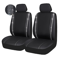AutoTrends Bling Faux Leather Seat Cover, Universal Fit, 2-pc Front_Three_Fourths_Angled_Left