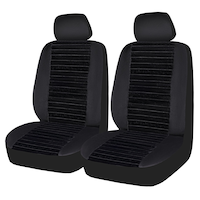 AutoTrends Embossed Faux Fur Car Cover, Universal Fit, 2-pc Front_Three_Fourths_Angled_Left