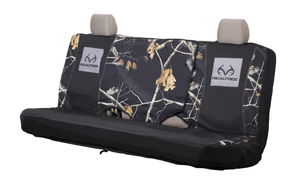 Browning Buckmark Branding RealTree Camo Bench Seat Cover, Black