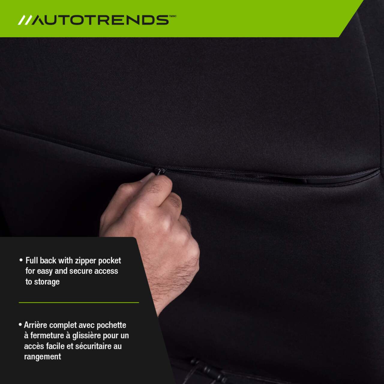 Protège-dossier AutoTrends avec pochettes de rangement, noir, paq. 2