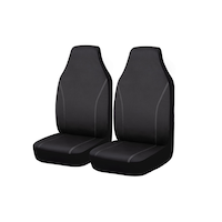 AutoTrends High Back Simple Seat Cover, Black, 2-pk Front_Three_Fourths_Angled_Left