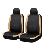 Housse de siège 2 tons AutoTrends en similicuir, havane et noir Front_Three_Fourths_Angled_Left