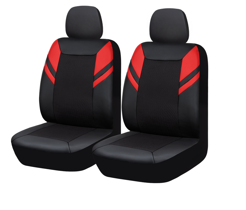 AutoTrends Core Sporty Leatherette Faux Leather & Jacquard Seat Cover