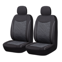AutoTrends Charcoal Heather Grey Flex Fit Jacquard Seat Cover Front_Three_Fourths_Angled_Left