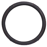 Gaine de volant en similicuir AutoTrends avec surpiqûres rouges Front_Flat