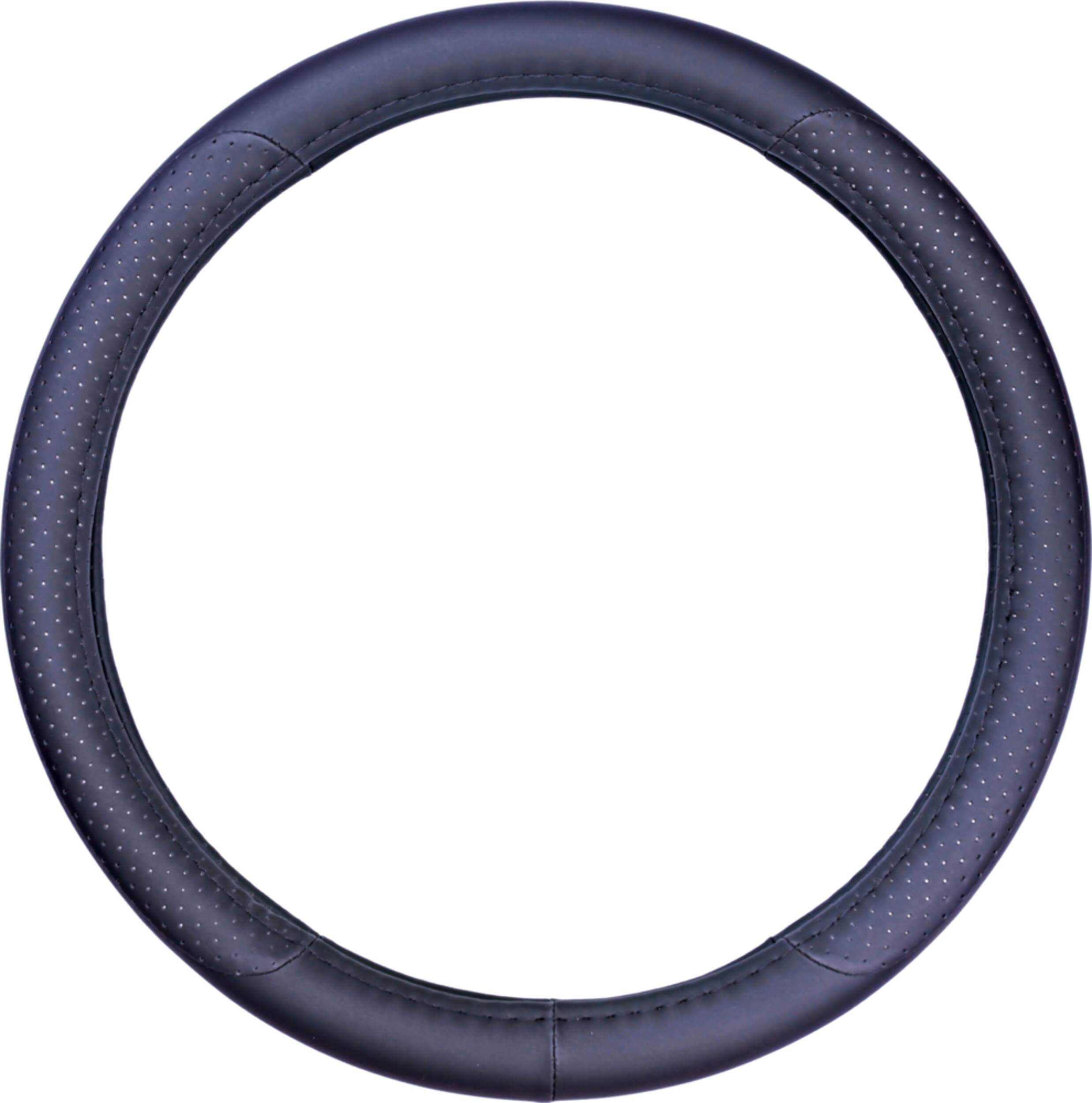 Couvre-volant avec prise de style golf AutoTrends, similicuir, noir Front_Flat