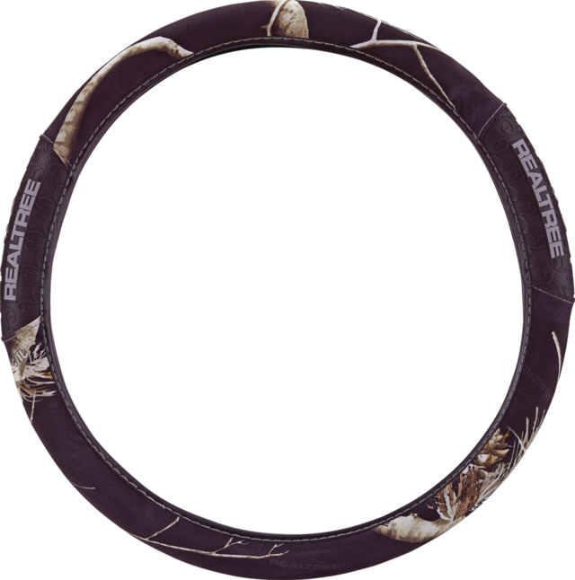 Browning Buckmark Branding Realtree Camo Steering Wheel Cover, Black
