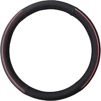 AutoTrends Carbon Fibre with Metallic Stripe Steering Wheel Cover