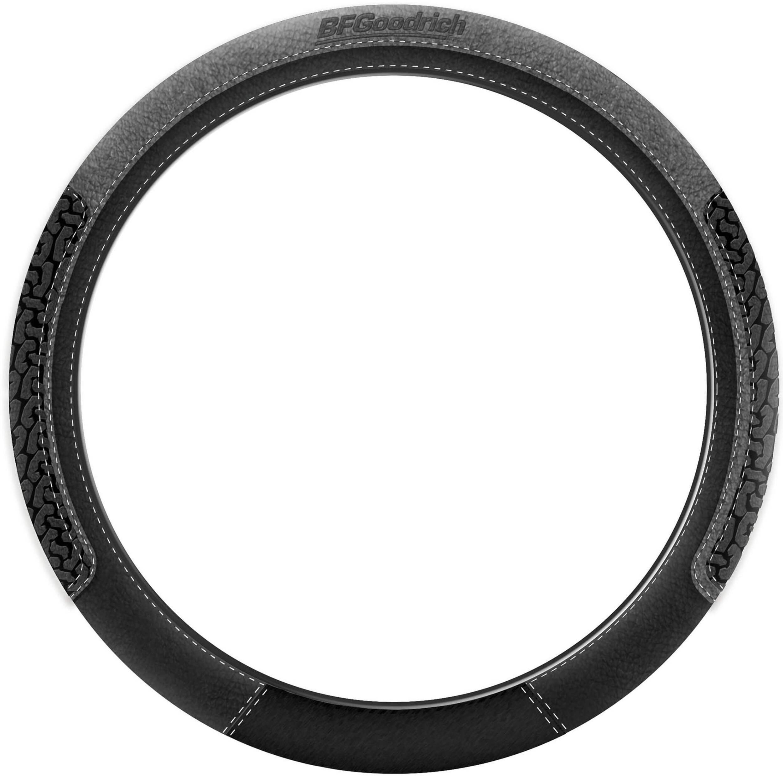 BF Goodrich Premium Steering Wheel Cover, Black & Grey Front_Flat