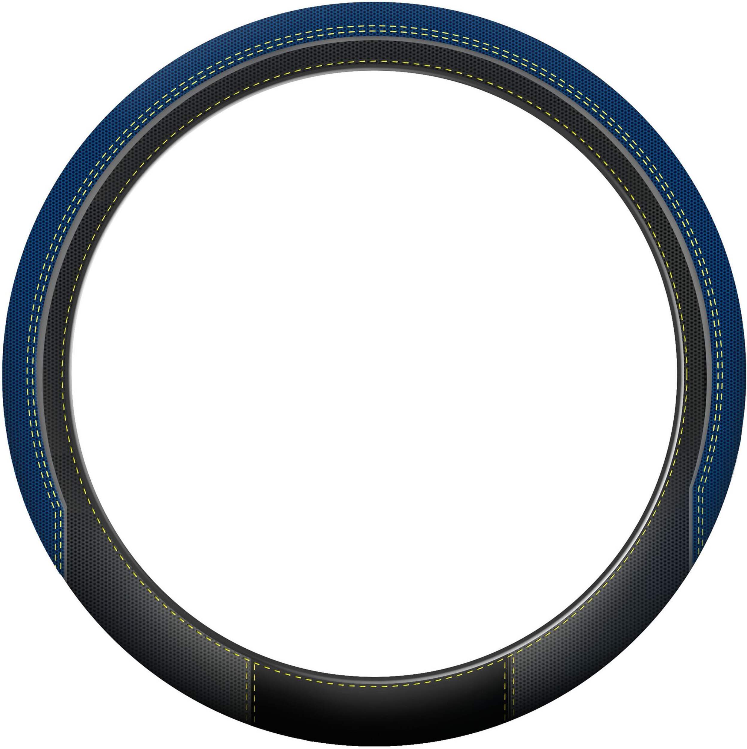 Michelin Premium Steering Wheel Cover, Black & Blue Front_Flat