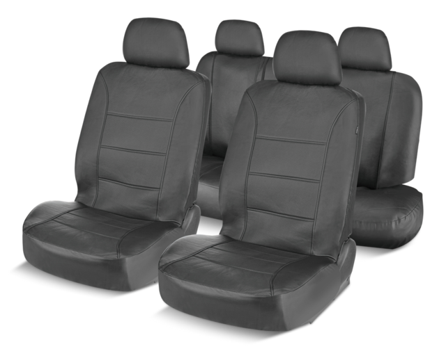 AutoTrends Faux Leather Complete Seat Cover Set for Back Bench Seat ...