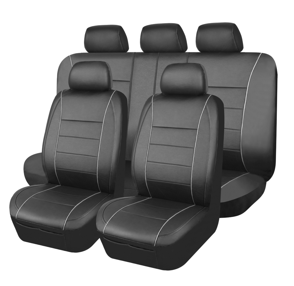 black seat covers front and back