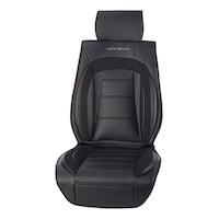 AutoTrends Luxury Padded Faux Leather Seat Cushion, Black