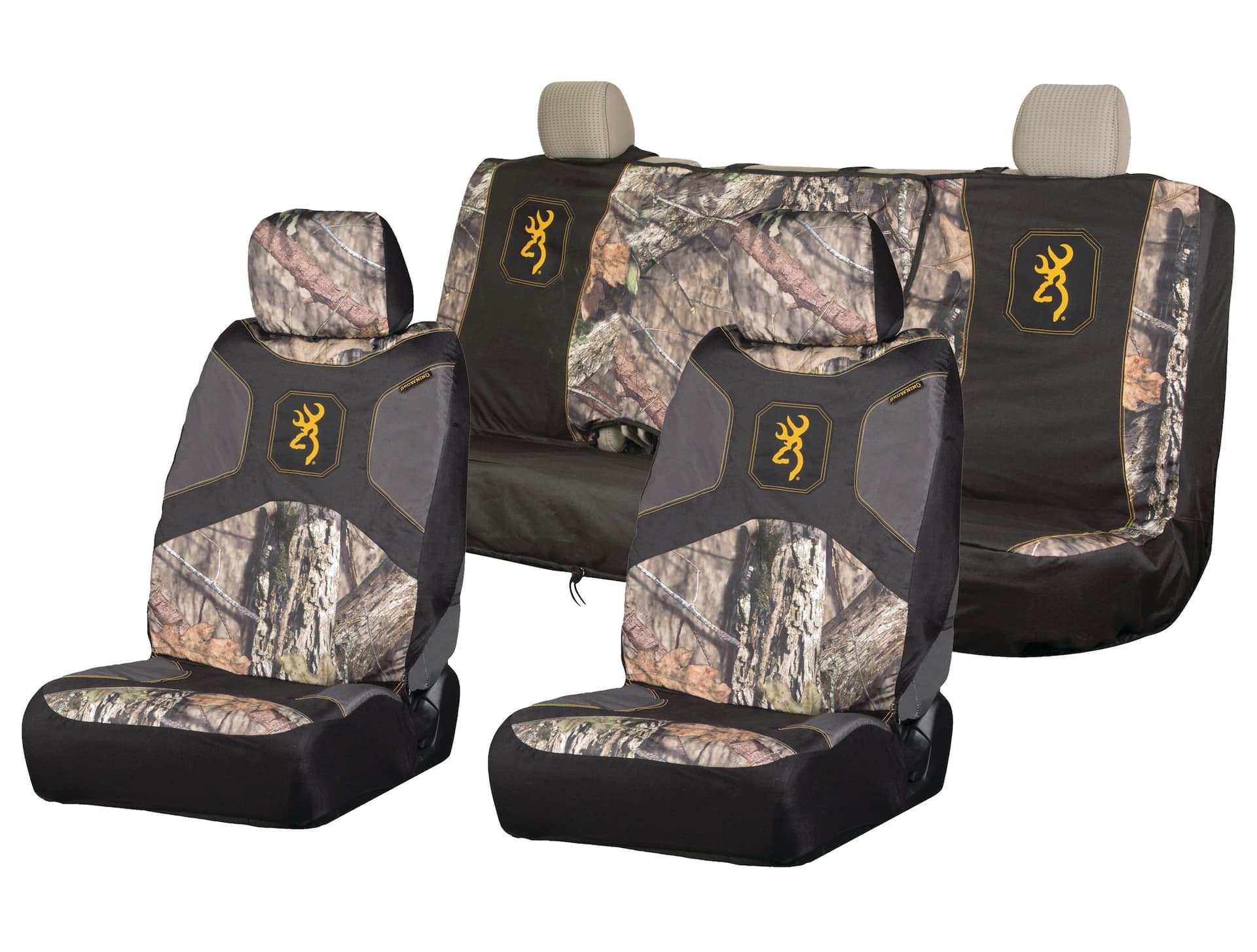 Browning Buckmark Branding and Mossy Oak Country Camo Seat Cover Set for  Back Bench Seat