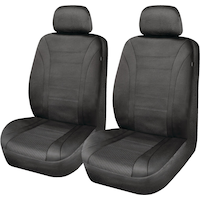 AutoTrends Wetsuit Low Back Seat Covers, Water-Resistant, Black, 2-pk Front_Angled_Left