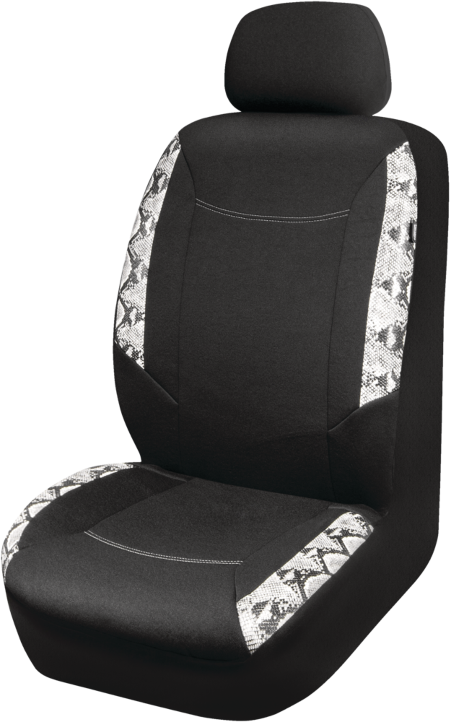 AutoTrends Snakeskin Print Accent Seat Cover Front_Angled_Left