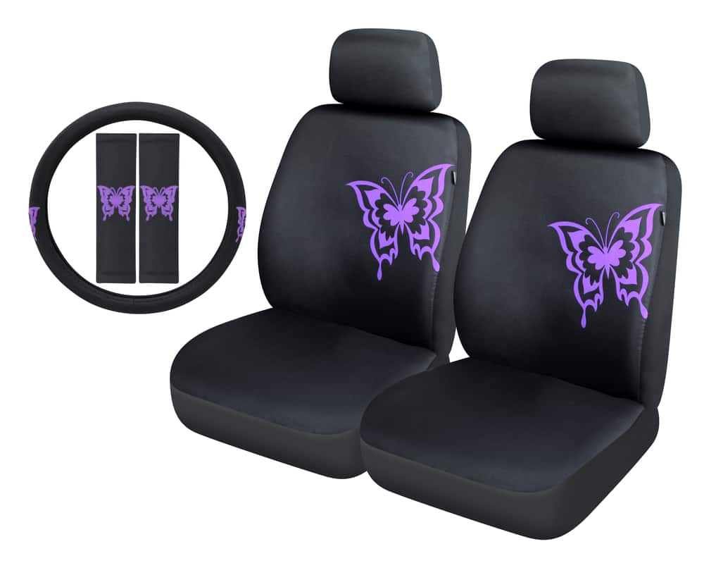 AutoTrends Comfort Fit Purple Butterfly Seat Cover Set, Black, 5-pc  Canadian Tire