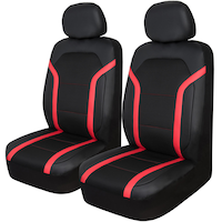 AutoTrends Premium Sport Seat Cover, Black/Grey, 2-pk Front_Angled_Left