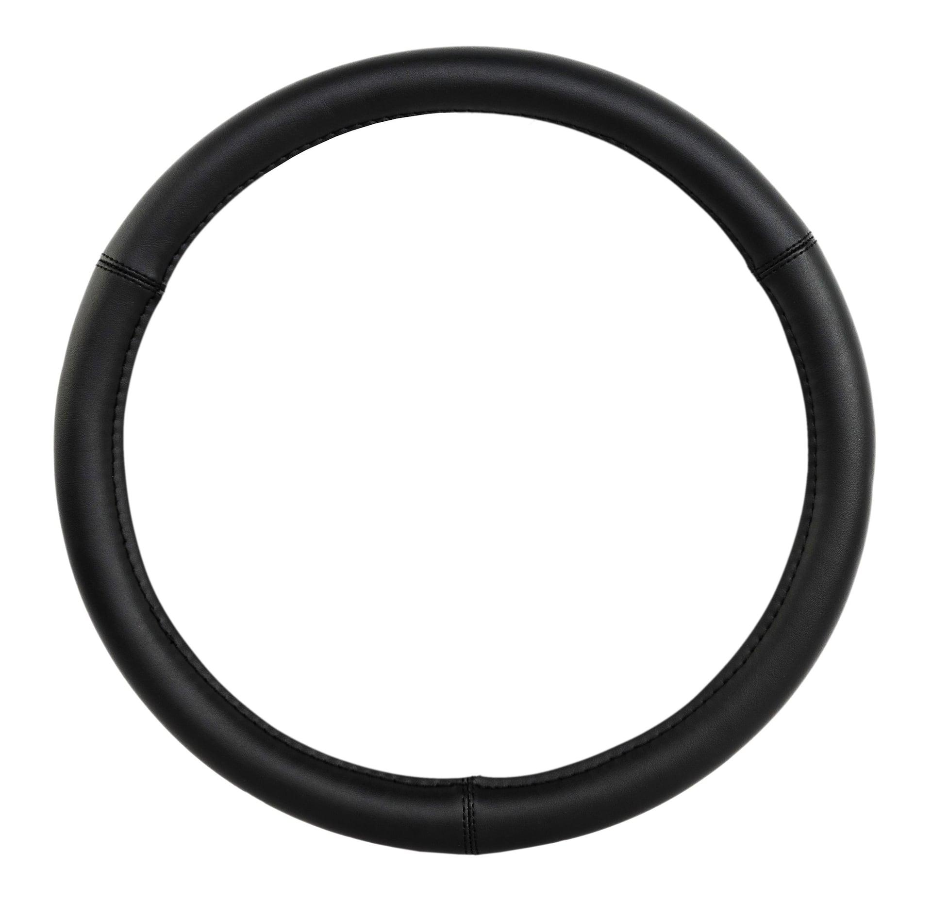 AutoTrends Faux Leather Smooth Truck Steering Wheel Cover, Black ...